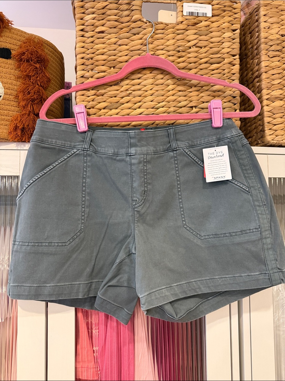 SPANX Slate Blue/Gray High-Rise Utility Shorts